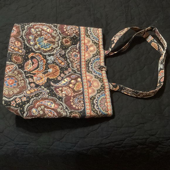 Vera Bradley button closure tote 14” by 13” with 4” depth with 13” strap hang - Picture 2 of 6